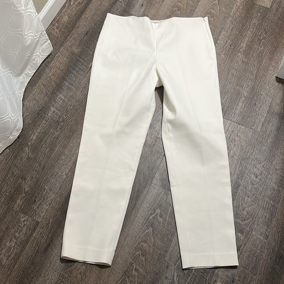 St. John Pants - ST. JOHN Cream tapered leg Trouser dress pants
